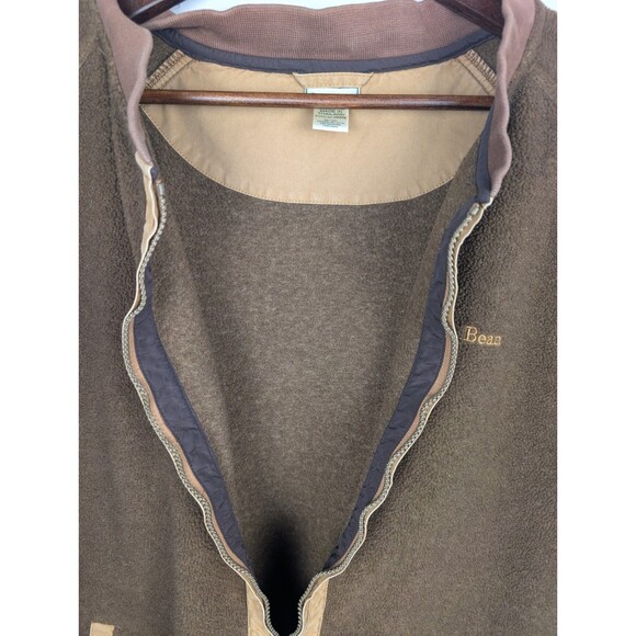 L.L. Bean Men's Vest XXL Brown Full Zip Sweater Fleece Hiking Outdoors Y2K 90's - Picture 14 of 14